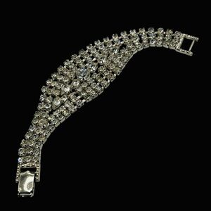 Vintage Wide Tapering Glamorous Rhinestone Bracelet